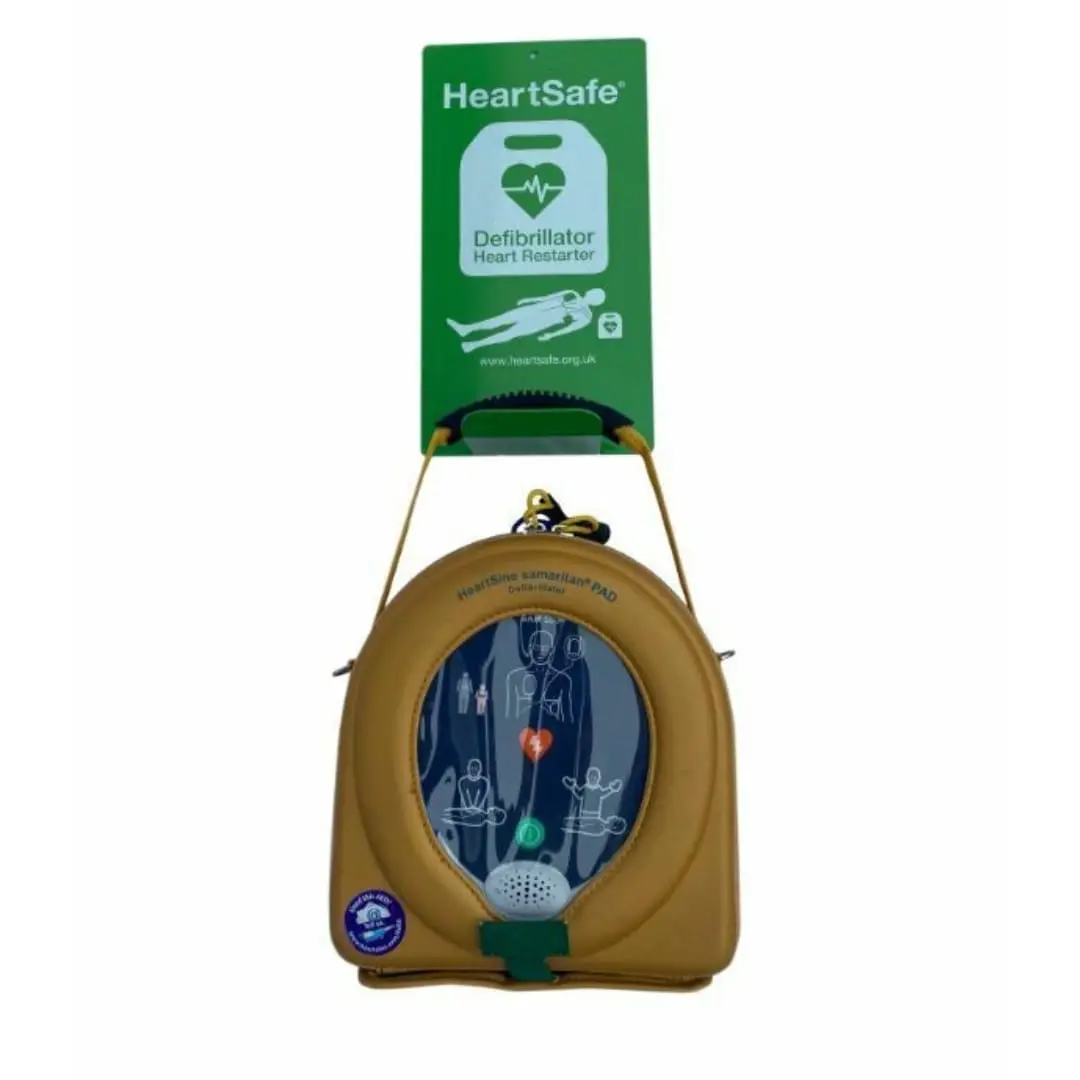 Portable Defibrillatior with hook sign